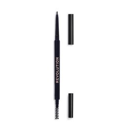 Makeup Revolution Precise Brow Lápiz de Crema para Cejas y Brocha 2-en-1 Ebony